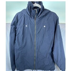 Columbia Sportswear Company Mens Hooded Jacket Navy Blue XL Lightweight Full Zip